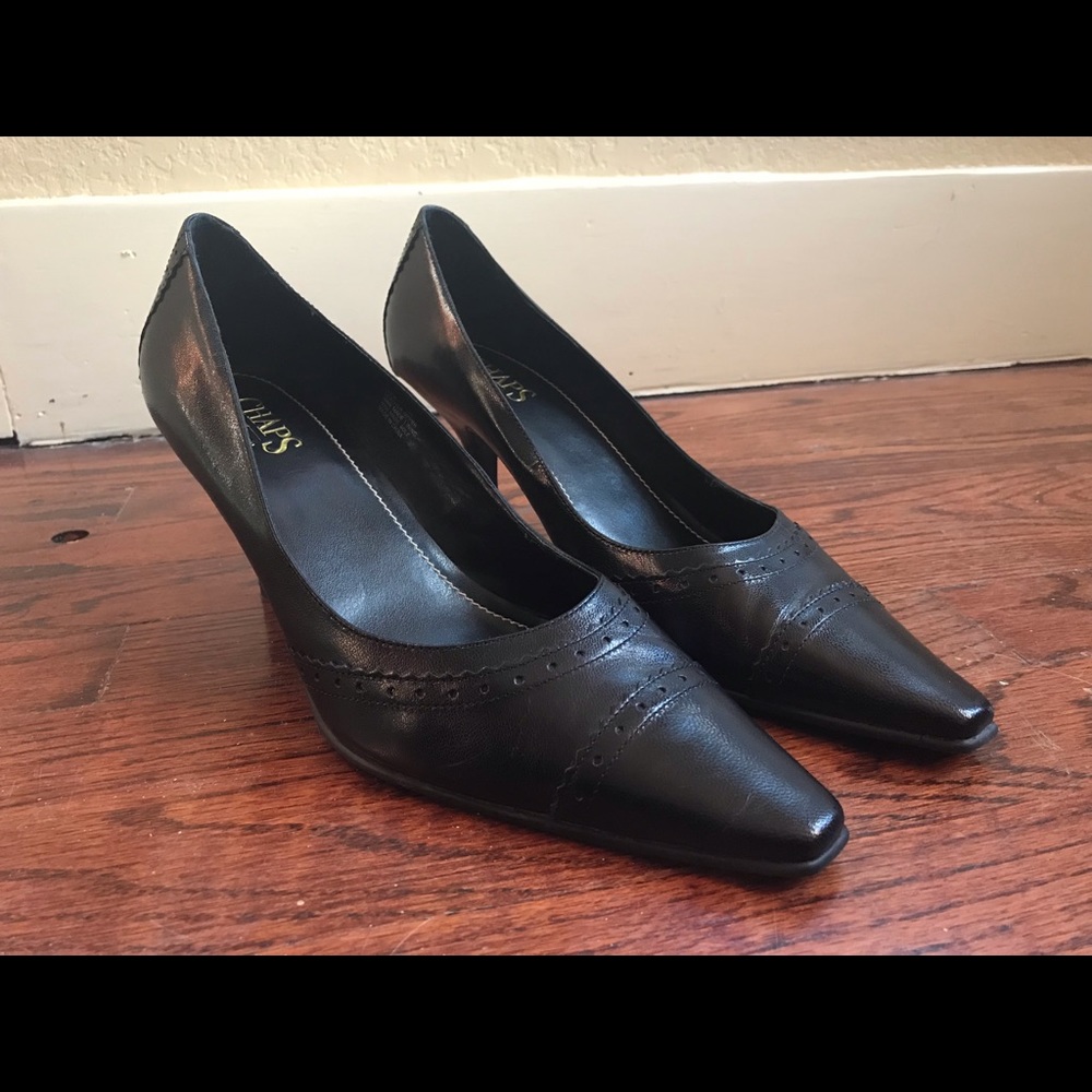 Chaps Livia Black Pointed Toe Heels